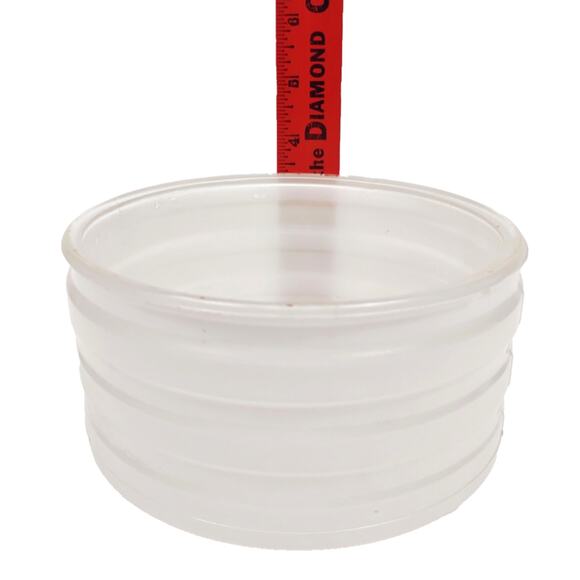 Vintage Ribbed Frosted White Clear Glass Ceiling Light Shade Drum Flush Mount 6" - Picture 4 of 9